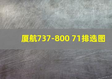 厦航737-800 71排选图